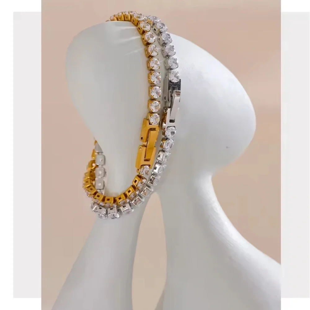 Diamond Tennis chain  Zircon  Stainless steel